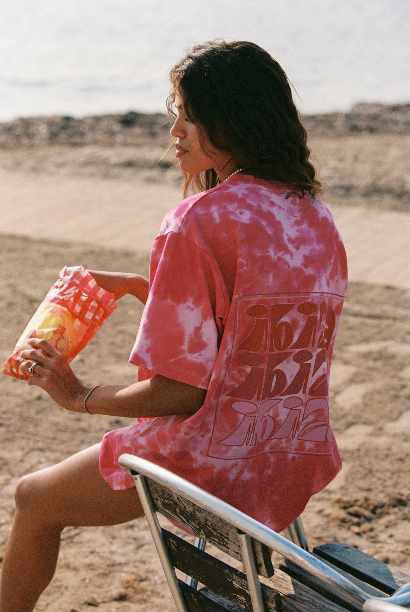 red and pink tie dye shirt