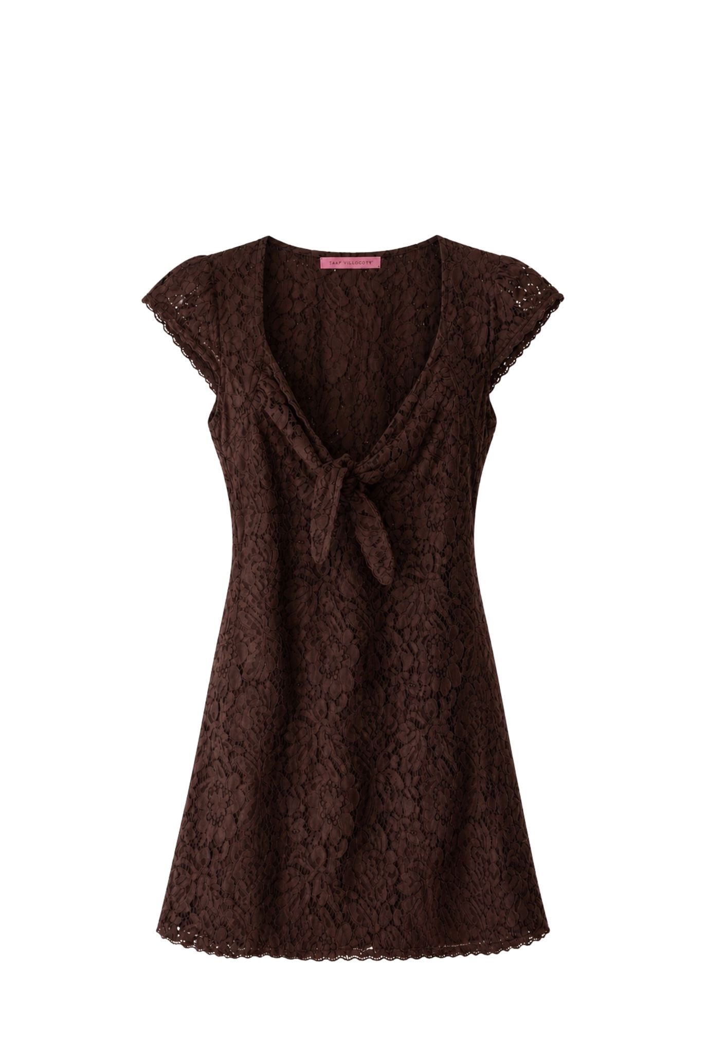 Keep The Fire Burning - Short Lace Dress Brown - Taar Willoughby