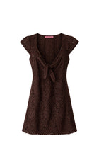 Keep The Fire Burning - Short Lace Dress Brown - Taar Willoughby