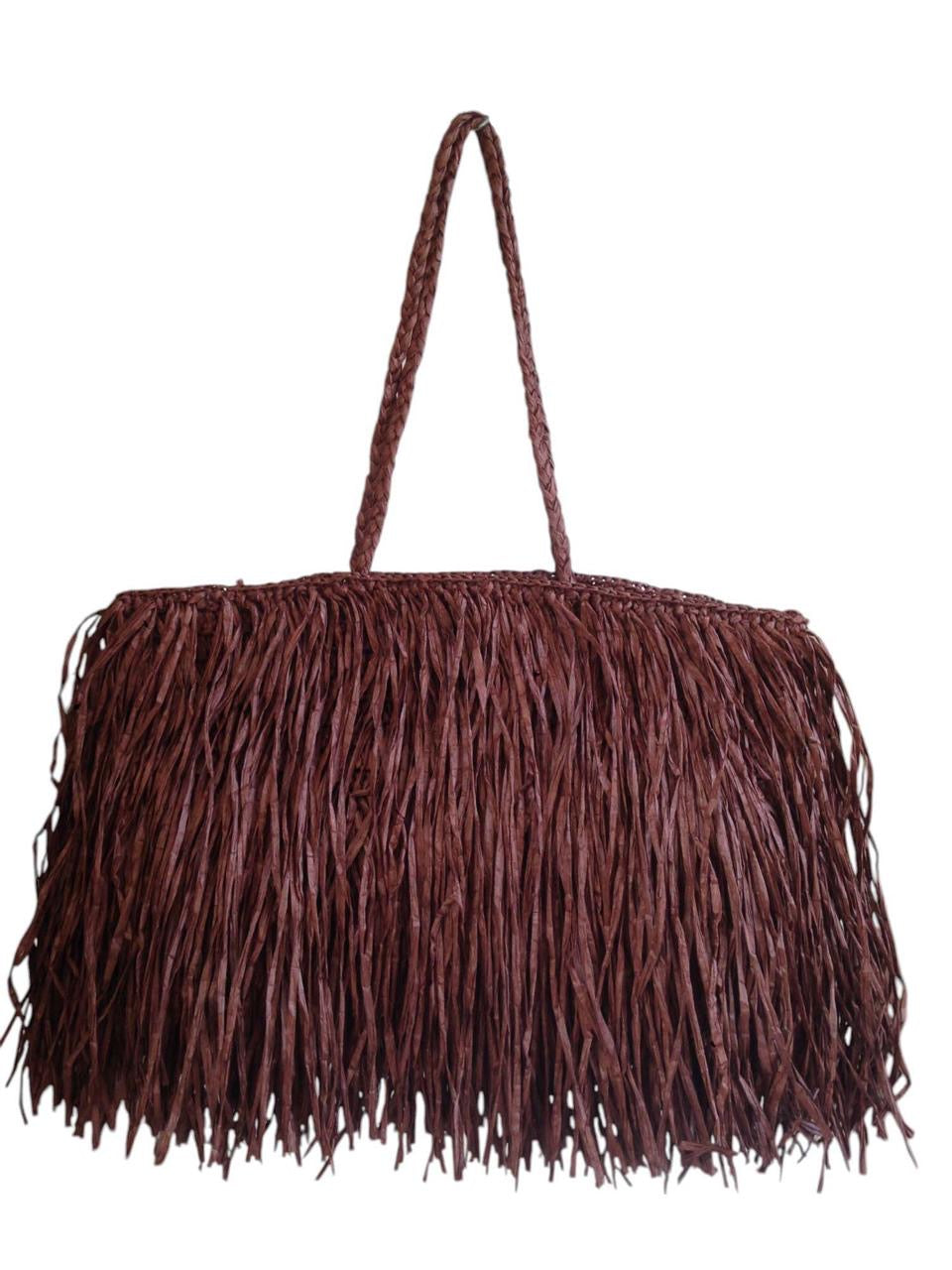 Never gonna give you up - Raffia Bag Brown - Taar Willoughby