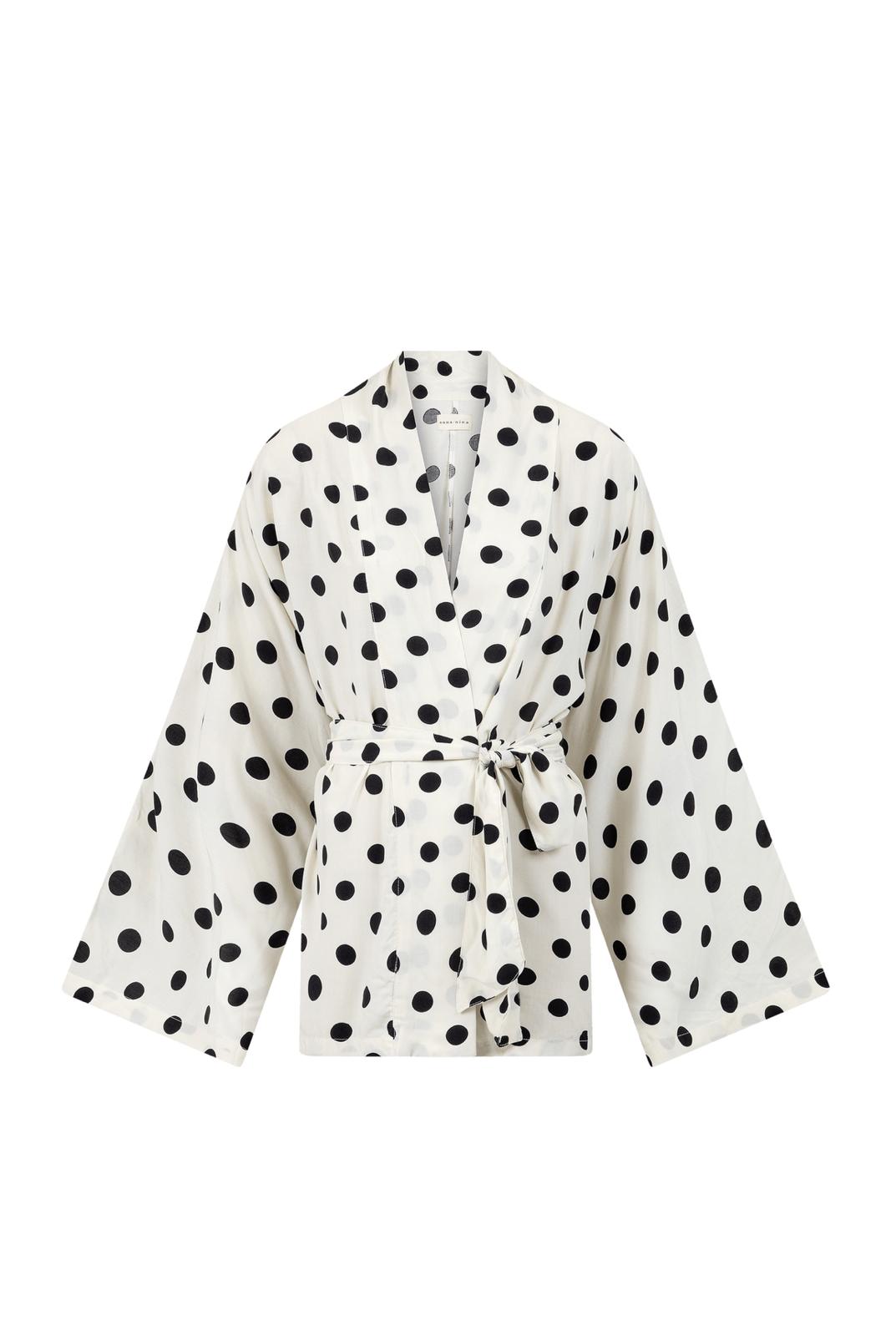 Taar Willoughby x Anna + Nina Polkadot Kimono White - Taar Willoughby
