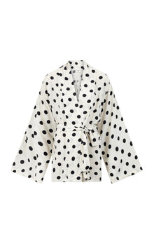 Taar Willoughby x Anna + Nina Polkadot Kimono White - Taar Willoughby