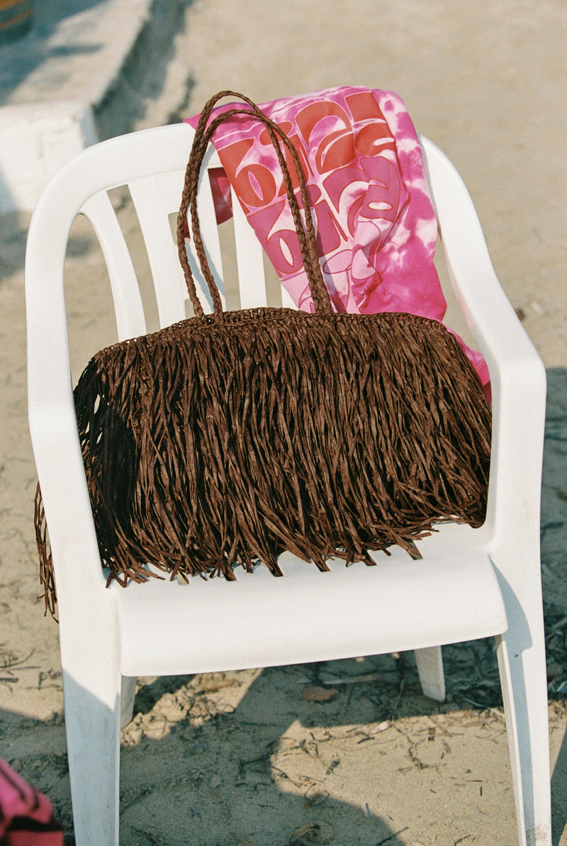 Never gonna give you up - Raffia Bag Brown - Taar Willoughby