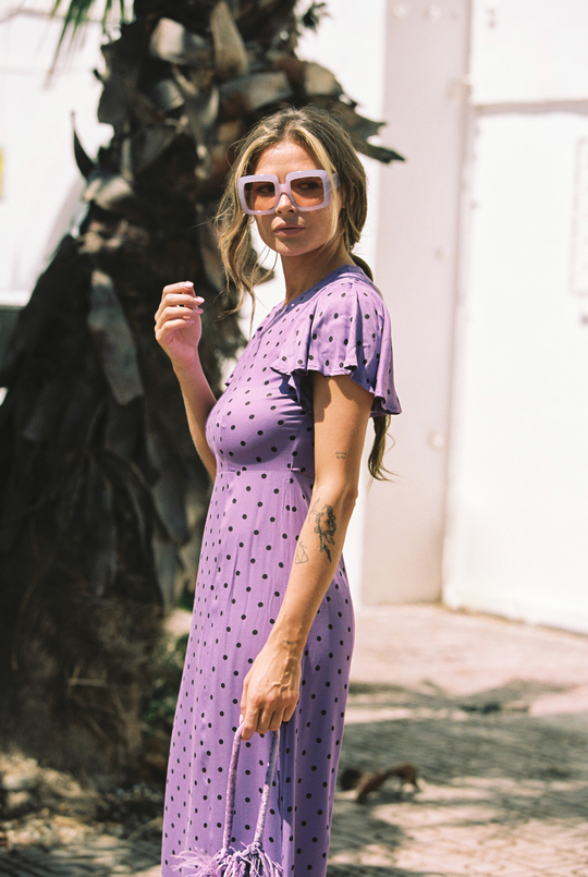 Oye Cómo Va - Purple Polkadot Dress - Taar Willoughby